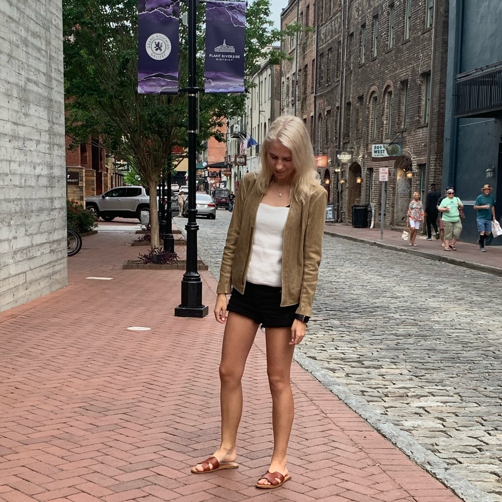 Veda Brown/Tan Leather Jacket